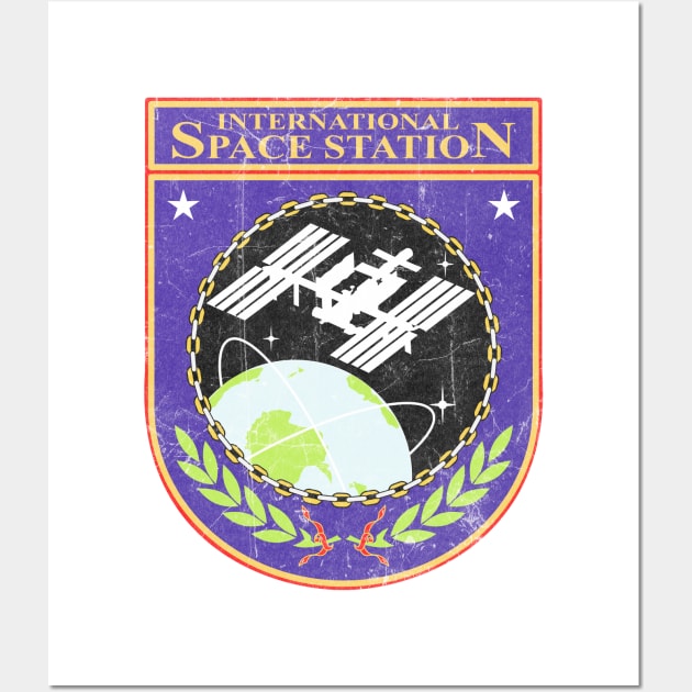 International Space Station Vintage Logo Wall Art by Mandra